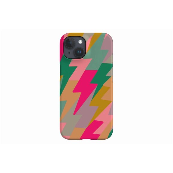 Protective iPhone Case Retro Lightning Bolts Abstract Rainbow Design Pop Art Shield IP13/14 Magnetic MagSafe Compatible