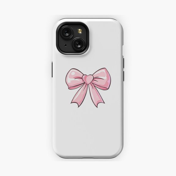 Protective iPhone Case Ribbon Pinks Phone Case Soft Ribbon Graphic Sweet Look IP16 Magnetic MagSafe Compatible