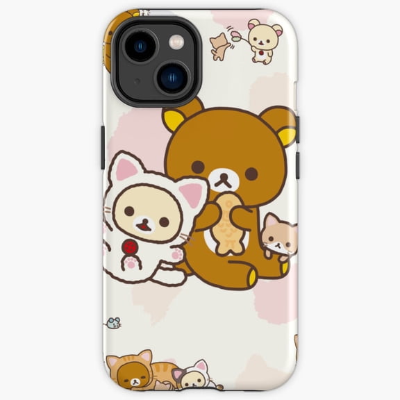 Protective iPhone Case Rilakkuma Cute Cat Sanx Japanese Cartoon Bear Costume Cover IP16 Magnetic MagSafe Compatible