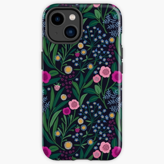Protective iPhone Case Rose Garden Design Romantic Crimson Botanical Vine Maze Heavy Duty Shockproof Hard Shell IP15 Magnetic MagSafe Compatible