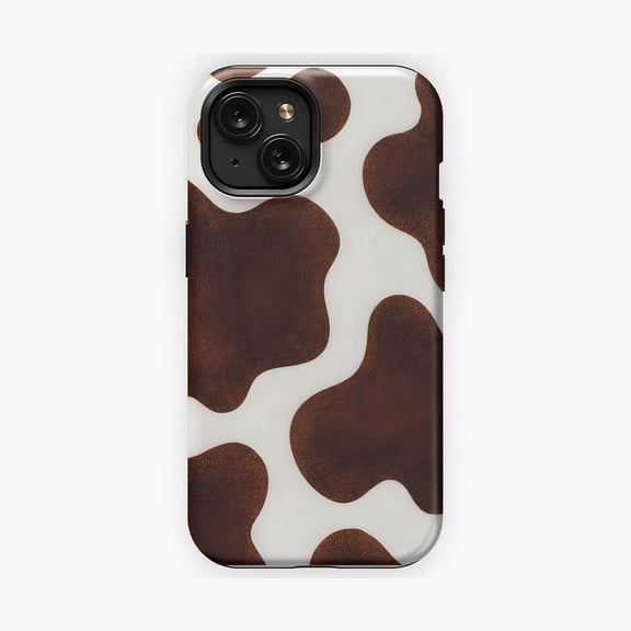 Protective iPhone Case Rustic Cow Print Rodeo Country Style Phone Case Fluffy Heifer Spots Pattern Shell IP13/14 Magnetic MagSafe Compatible