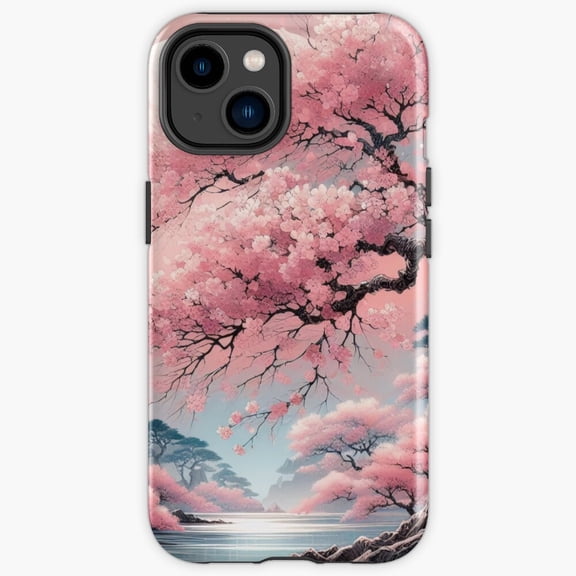 Protective iPhone Case Sakura Blossom Japanese Spring Cherry Tree Branch Shield Heavy Duty Shockproof Hard Shell IP15 Magnetic MagSafe Compatible