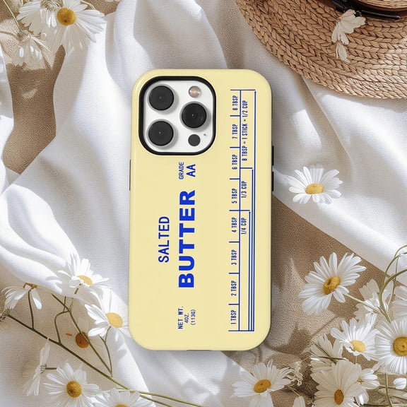 Protective iPhone Case Salted Butter Stick Phone Case Food Design Tough Protective Phone Cover IP16 Magnetic MagSafe Compatible