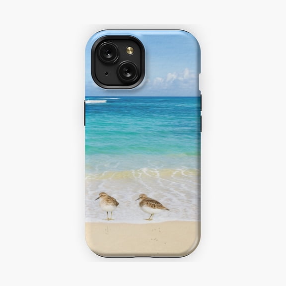 Protective iPhone Case Sandpiper Birds Ocean Beach Phone Case IP13/14 Magnetic MagSafe Compatible