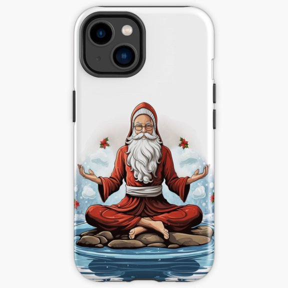Protective iPhone Case Santa Claus Yoga Meditation Zen Mindfulness Slogan Guard IP13/14 Magnetic MagSafe Compatible