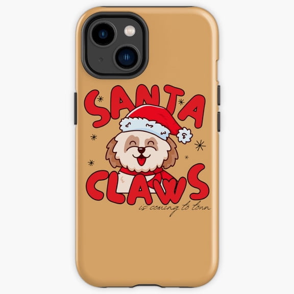 Protective iPhone Case Santa Claws Shih Tzu Cute Fluffy Puppy Costume Cover IP13/14 Magnetic MagSafe Compatible
