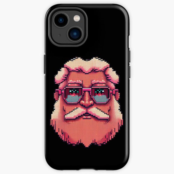 Protective iPhone Case Santa With Sunglasses Cool Secret Cover IP16 Magnetic MagSafe Compatible