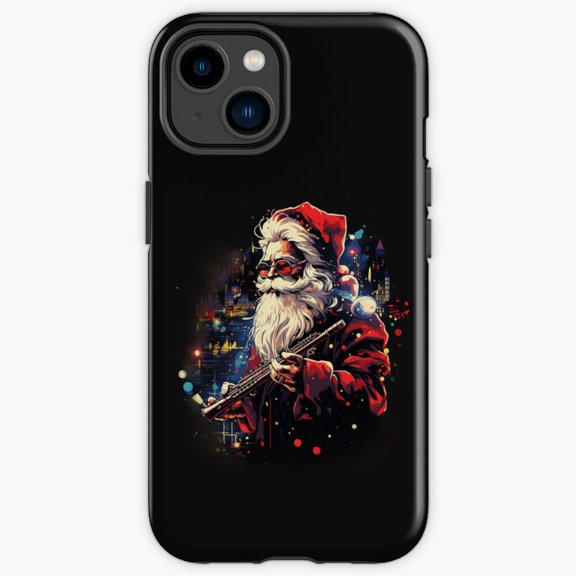 Protective iPhone Case Santas Joyous Jingle Traditional Sleigh Bell Typography Shield IP13/14 Magnetic MagSafe Compatible