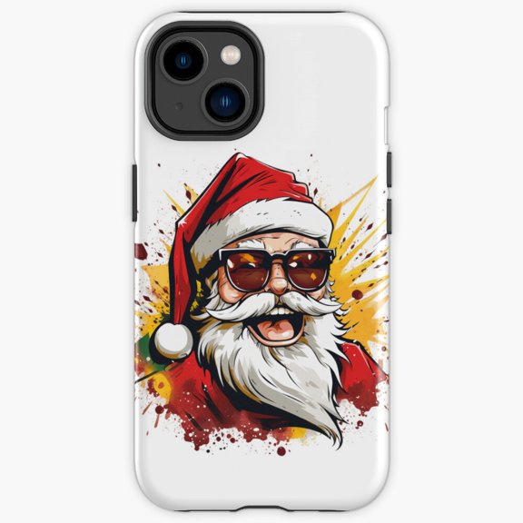 Protective iPhone Case Santas Twinkling Tidings Bright Sparkle Bokeh Garland Pattern Cover IP15 Magnetic MagSafe Compatible