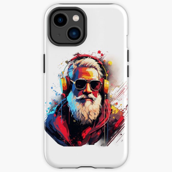 Protective iPhone Case Santas Yuletide Joy Ride Retro Cover IP13/14 Magnetic MagSafe Compatible