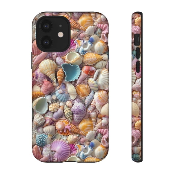 Protective iPhone Case Sea Shell Phone Case Summer Decoden Style Slim Cover IP15 Magnetic MagSafe Compatible