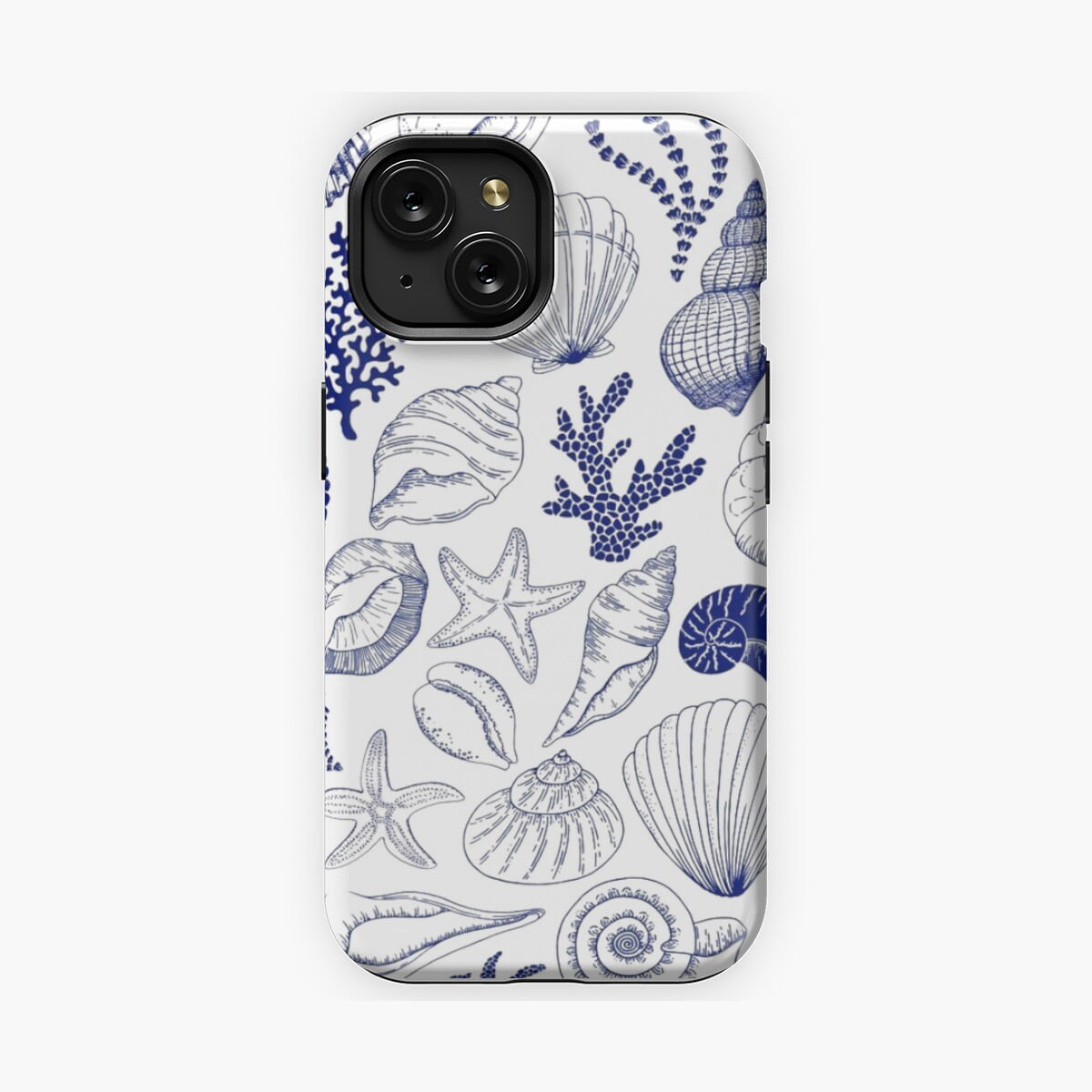 Seeshell Pattern Protective iPhone Case Seashell Ocean Beach Pattern Phone Case IP15 ...