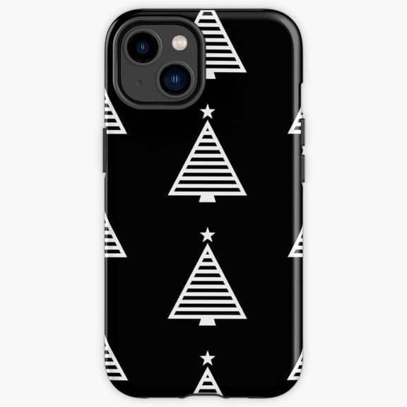 Protective iPhone Case Seasonal Pine Tree Silhouette Cold Weather Graphic Shield IP13/14 Magnetic MagSafe Compatible