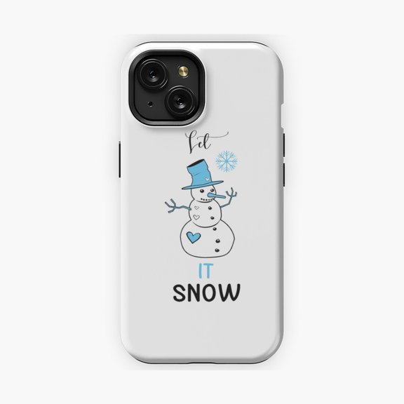 Protective iPhone Case Seasonal Winter Quote Design Phone Case Elegant Script Slogan Typography Shield IP13/14 Magnetic MagSafe Compatible