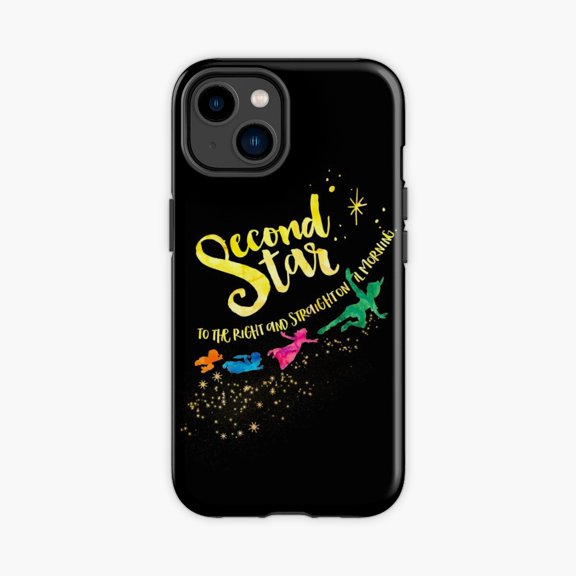 Protective iPhone Case Second Star To The Right Peter Pan Quote Phone Case IP15 Magnetic MagSafe Compatible
