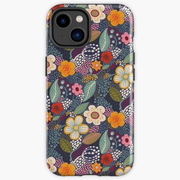 Protective iPhone Case Secret Garden Two Whimsical Enchanted Woodland Flower Heavy Duty Shockproof Hard Shell IP16 Magnetic MagSafe Compatible