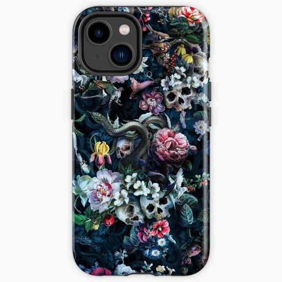 Protective iPhone Case Skull And Snakes Seven Gothic Serpent Bone Heavy Duty Shockproof Hard Shell IP13/14 Magnetic MagSafe Compatible