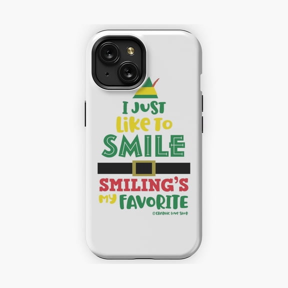 Protective iPhone Case Smiling Is My Favorite Festive Quote Inspired Phone Case Cheerful Movie Sayings Shield IP16 Magnetic MagSafe Compatible