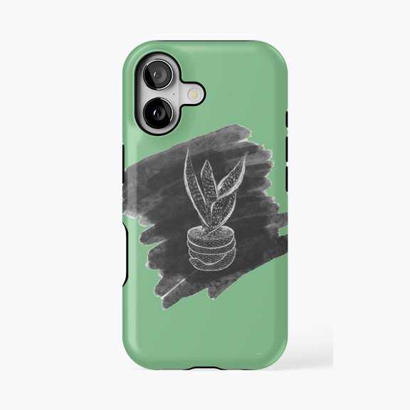 Protective iPhone Case Snake Plant Houseplant Design Phone Case IP15 Magnetic MagSafe Compatible