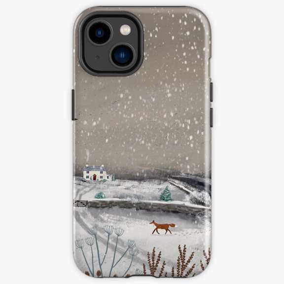 Protective iPhone Case Snow Bound Frosted Log Cabin Winter Wilderness Isolation Phone Case IP13/14 Magnetic MagSafe Compatible