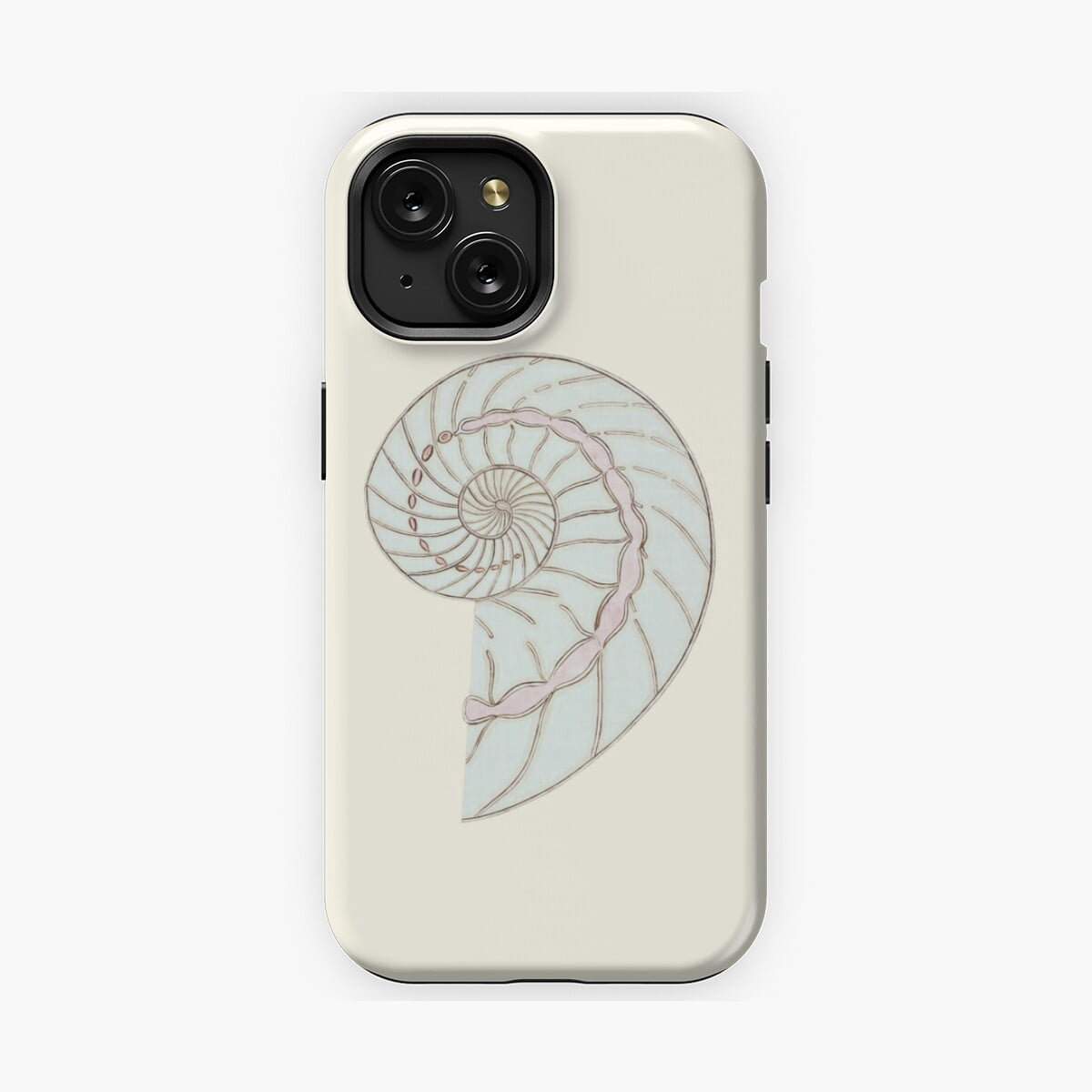 Seeshell Pattern Protective iPhone Case Spiral Seashell Coastal Pattern Phone Case IP ...