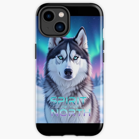 Protective iPhone Case Spirit Of The North Arctic Husky Dog Sled Wildlife Shield IP13/14 Magnetic MagSafe Compatible