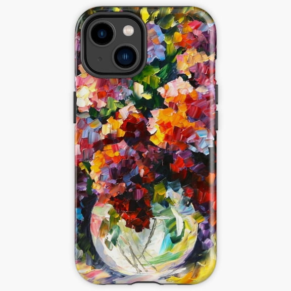 Protective iPhone Case Spring Lilac Impressionist Palette Heavy Duty Shockproof Hard Shell IP13/14 Magnetic MagSafe Compatible