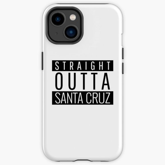 Protective iPhone Case Straight Outta Santa Cruz California Retro Urban Landmark Shield Variant IP13/14 Magnetic MagSafe Compatible