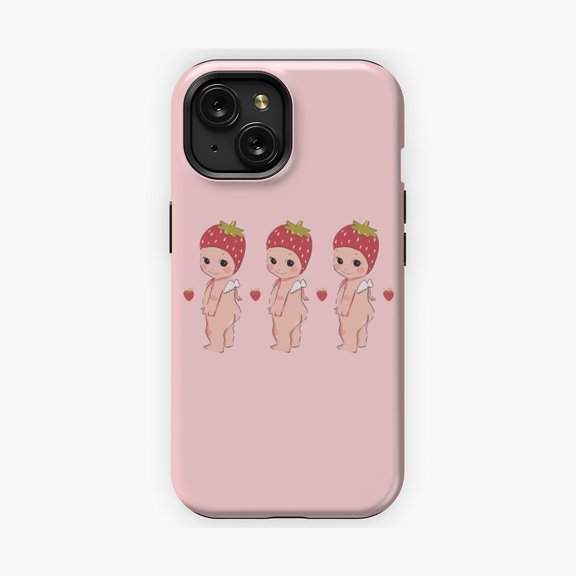 Protective iPhone Case Strawberry Cherubs Angel Inspired Phone Case Sweet Design IP13/14 Magnetic MagSafe Compatible