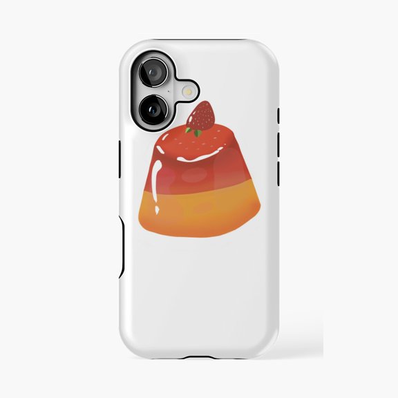 Protective iPhone Case Strawberry Pudding Dessert Phone Case IP13/14 Magnetic MagSafe Compatible