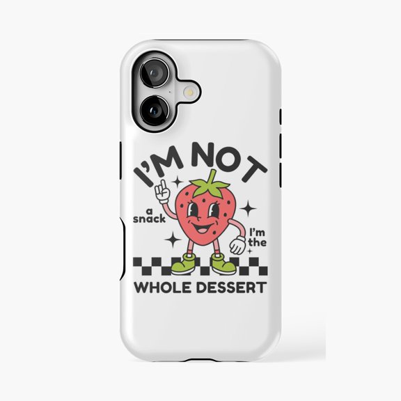 Protective iPhone Case Strawberry Whole Dessert Design Phone Case IP13/14 Magnetic MagSafe Compatible