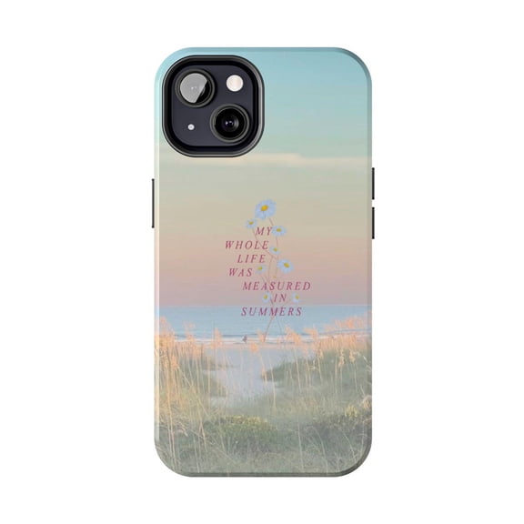 Protective iPhone Case Summer Resort Beach Vacation Coastal Vibe Slogan Magsafe Ready Wallet Design IP15 Magnetic MagSafe Compatible