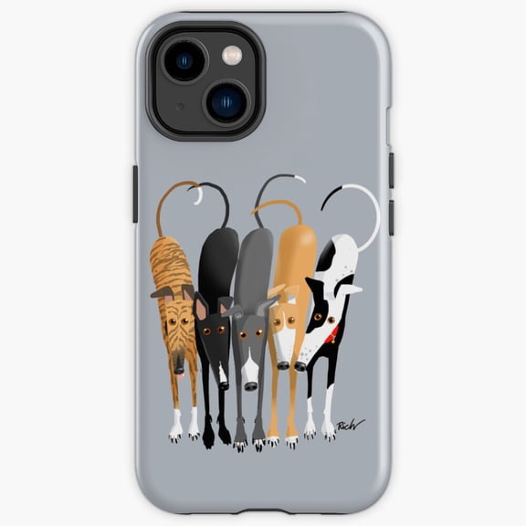 Protective iPhone Case Tails Up Playful Canine Bottom Silhouette Graphic Heavy Duty Shockproof Hard Shell IP16 Magnetic MagSafe Compatible