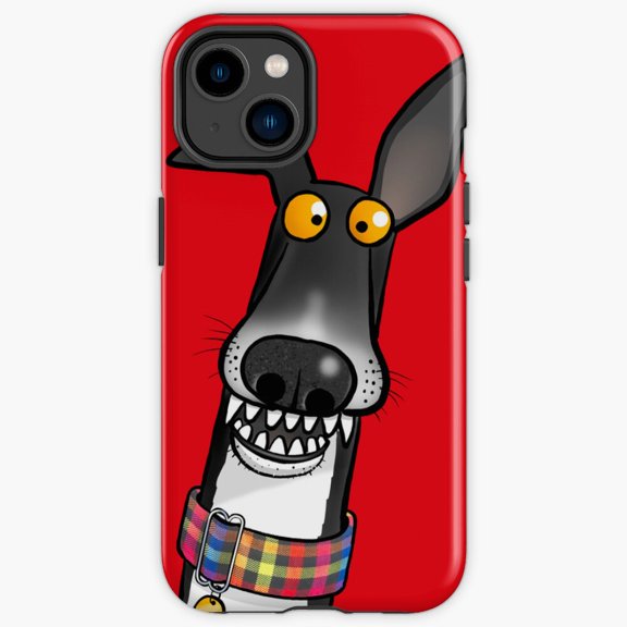 Protective iPhone Case Teefs Red Angry Dog Grinning Teeth Expressive Face Cover IP16 Magnetic MagSafe Compatible