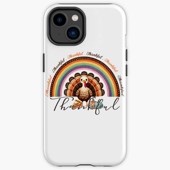Protective iPhone Case Thankful Gratitude Message Minimal Typography Script Shell IP16 Magnetic MagSafe Compatible