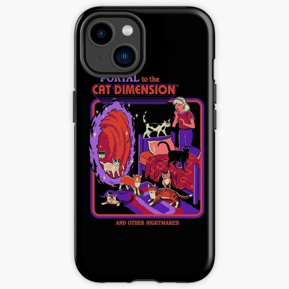 Protective iPhone Case The Cat Dimension Portal Teleportation Scifi Space Floating Shield IP13/14 Magnetic MagSafe Compatible