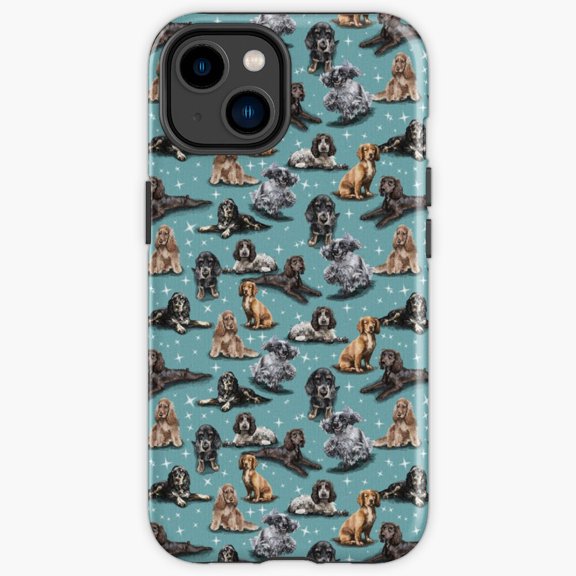 Protective iPhone Case The Cocker Spaniel Elegant Dog Field Portrait Heavy Duty Shockproof Hard Shell IP13/14 Magnetic MagSafe Compatible
