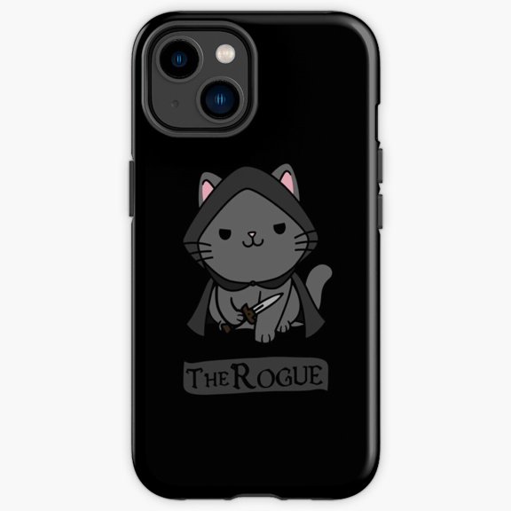 Protective iPhone Case The Rogue Dungeon Rogue Class Medieval Feline Fantasy Character Shield IP14 Pro Magnetic MagSafe Compatible