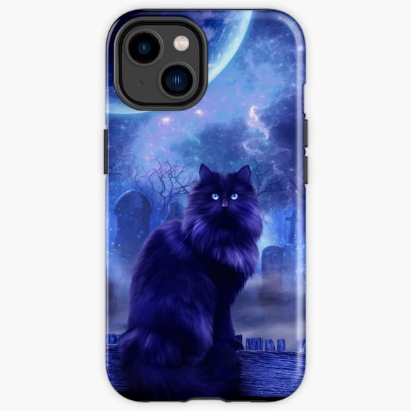 Protective iPhone Case The Witches Familiar Mystic Black Cat Magic Cauldron Shield IP13/14 Magnetic MagSafe Compatible