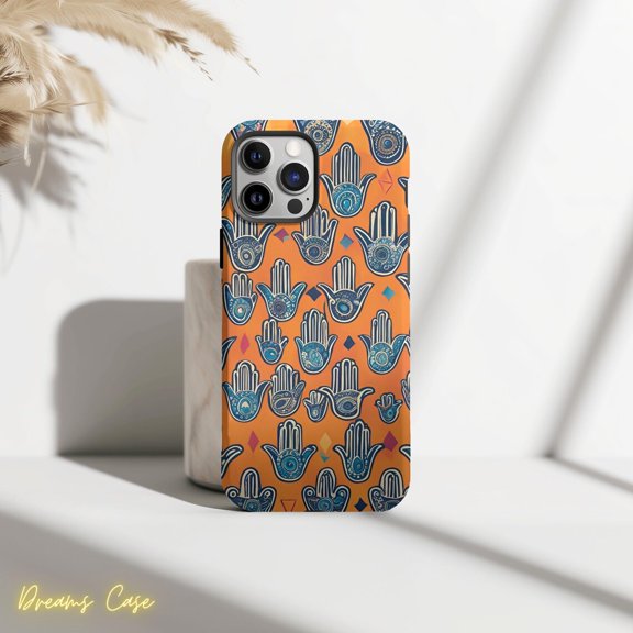 Protective iPhone Case Third Eye Hand Phone Case Hamsa Hand Spiritual Protection IP16 Magnetic MagSafe Compatible