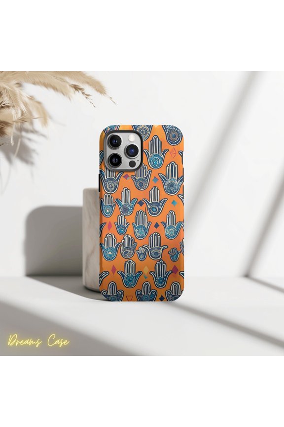 Protective iPhone Case Third Eye Hand Phone Case Hamsa Hand Spiritual Protection IP16 Magnetic MagSafe Compatible