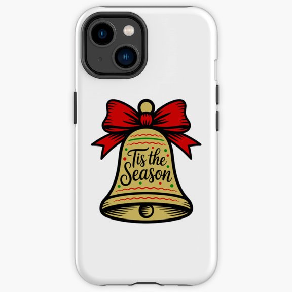 Protective iPhone Case Tis The Season Winter Bell Durable Smartphone Cover IP15 Magnetic MagSafe Compatible