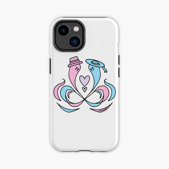 Protective iPhone Case Together Forever Ghost Couple Design Phone Case IP13/14 Magnetic MagSafe Compatible