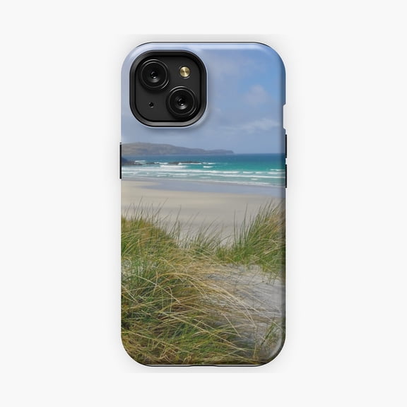 Protective iPhone Case Traigh Eais Isle Of Barra Scenic Landscape Phone Case Scottish Outer Hebrides Beach Cover IP13/14 Magnetic MagSafe Compatible