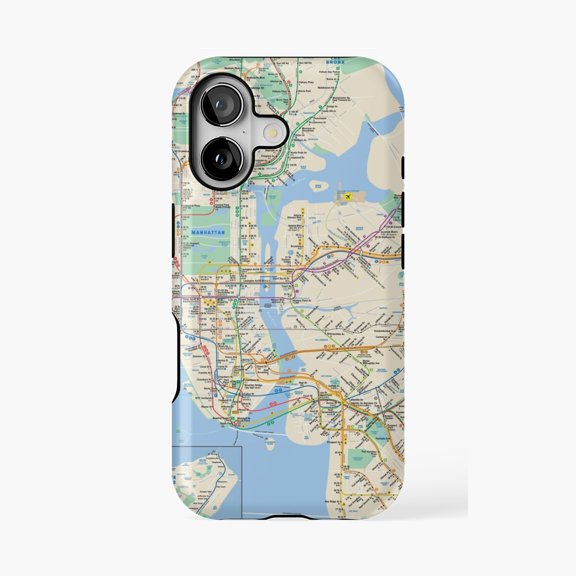 Protective iPhone Case Transit Map Design Phone Case IP16 Magnetic MagSafe Compatible