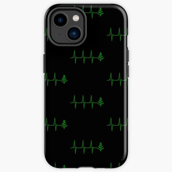 Protective iPhone Case Tree Heartbeat Winter Ekg Pulse Line Sport Athlete Impact Case Variant Three IP16 Magnetic MagSafe Compatible
