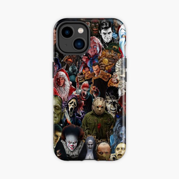 Protective iPhone Case Ultimate Horror Collage Design Phone Case IP15 Magnetic MagSafe Compatible
