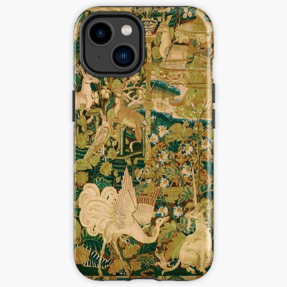 Protective iPhone Case Unicorn White Gryphon Wild Animals Fantasy Flowers Heavy Duty Shockproof Hard Shell IP16 Magnetic MagSafe Compatible