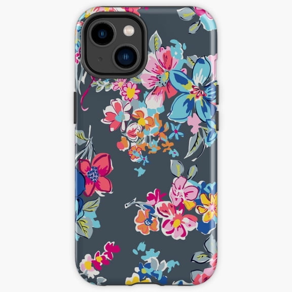 Protective iPhone Case Vera Bradley Flowers Colorful Modern Quilted Multi Grid Heavy Duty Shockproof Hard Shell IP16 Magnetic MagSafe Compatible