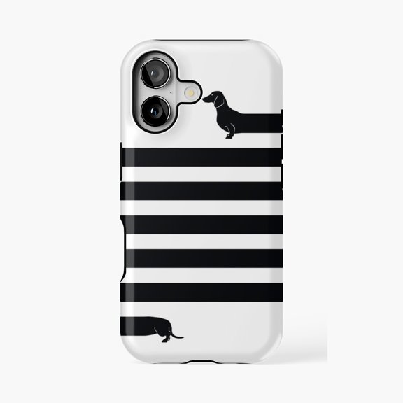 Protective iPhone Case Very Long Dog Design Phone Case IP16 Pro Magnetic MagSafe Compatible